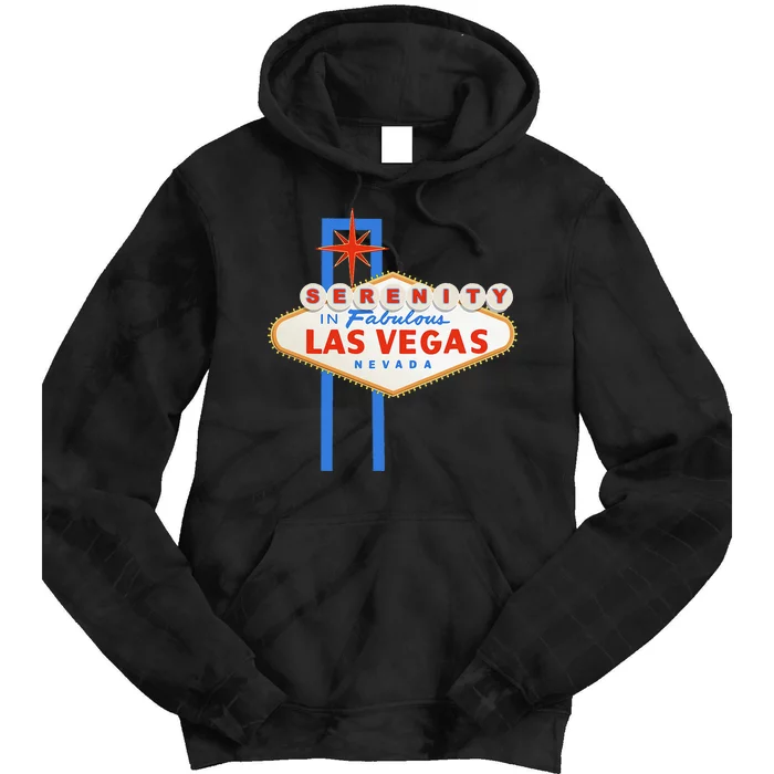 Serenity In Las Vegas Welcome Sign Aa Na Clean & Sober Tie Dye Hoodie