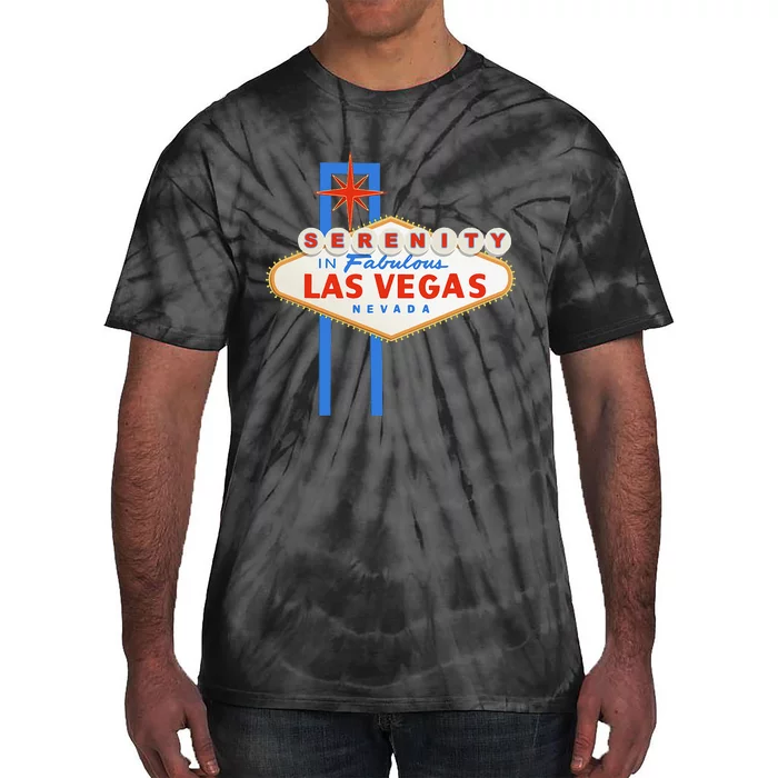 Serenity In Las Vegas Welcome Sign Aa Na Clean & Sober Tie-Dye T-Shirt