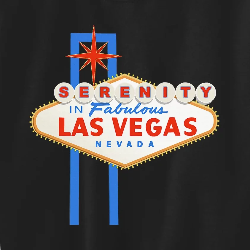 Serenity In Las Vegas Welcome Sign Aa Na Clean & Sober Kids Sweatshirt