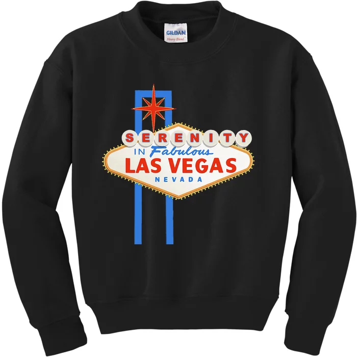 Serenity In Las Vegas Welcome Sign Aa Na Clean & Sober Kids Sweatshirt