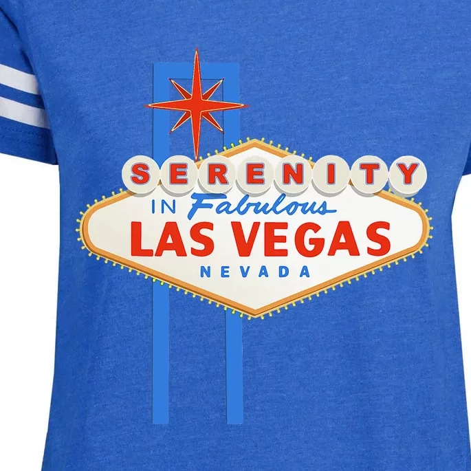 Serenity In Las Vegas Welcome Sign Aa Na Clean & Sober Enza Ladies Jersey Football T-Shirt