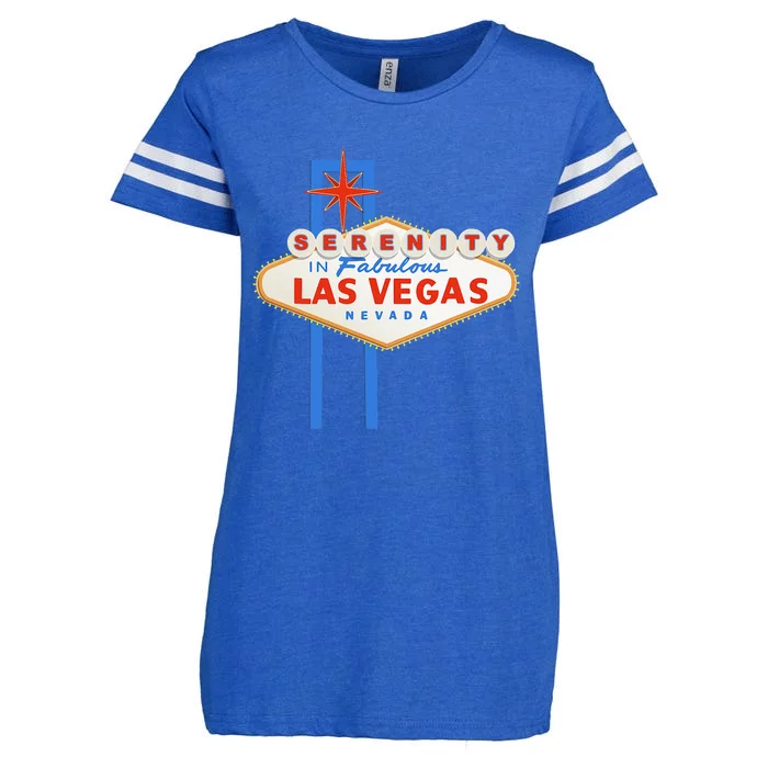 Serenity In Las Vegas Welcome Sign Aa Na Clean & Sober Enza Ladies Jersey Football T-Shirt