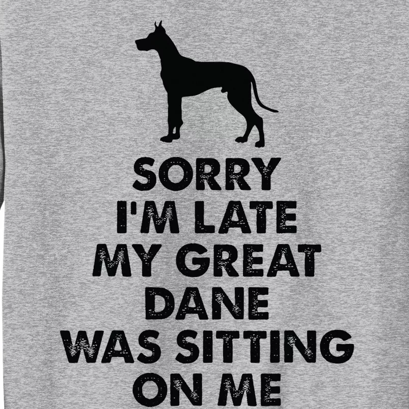 Sorry IM Late My Great Dane Was Sitting On Me Great Dane Tall Sweatshirt