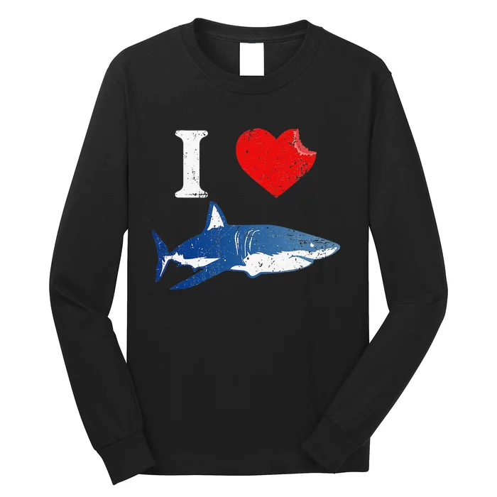 Shark I Love Shark Lover Gift Shark Long Sleeve Shirt