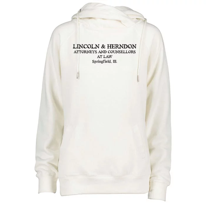 Springfield Illinois Lincoln Herndon Law Abe Lincoln Womens Funnel Neck Pullover Hood