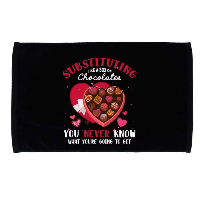 Substituting Is Like A Box Of Chocolates Substitute Teacher Gift Microfiber Hand Towel