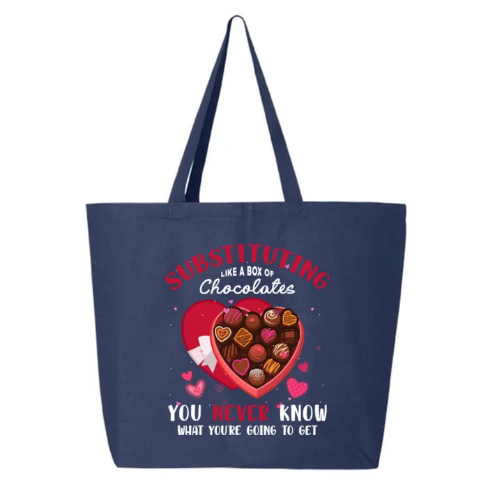 Substituting Is Like A Box Of Chocolates Substitute Teacher Gift 25L Jumbo Tote