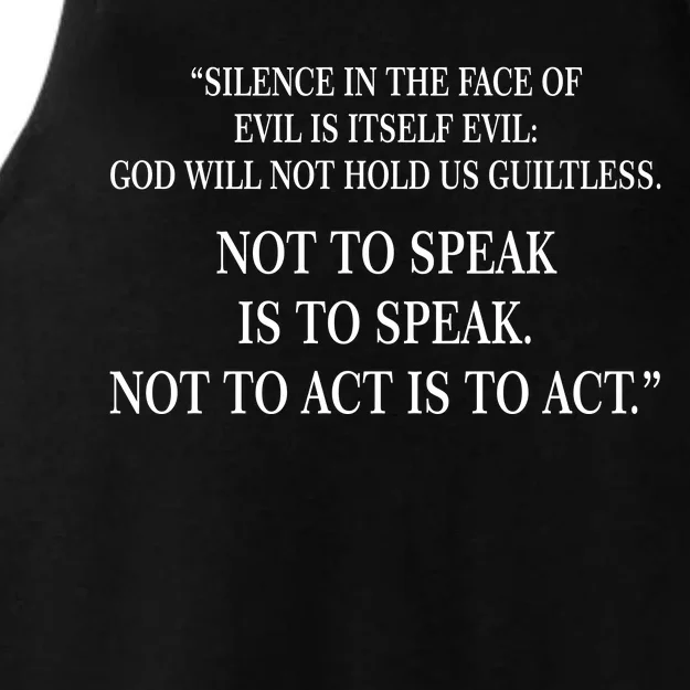 Silence In The Face Of Evil Quote Ladies Tri-Blend Wicking Tank