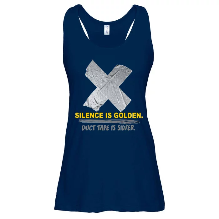 Silence Is Golden Duct Tape Is Silver Ladies Essential Flowy Tank