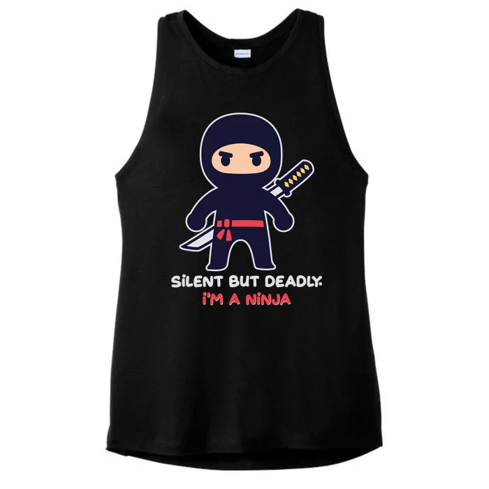 Silent But Deadly I'm A Ninja Ladies Tri-Blend Wicking Tank