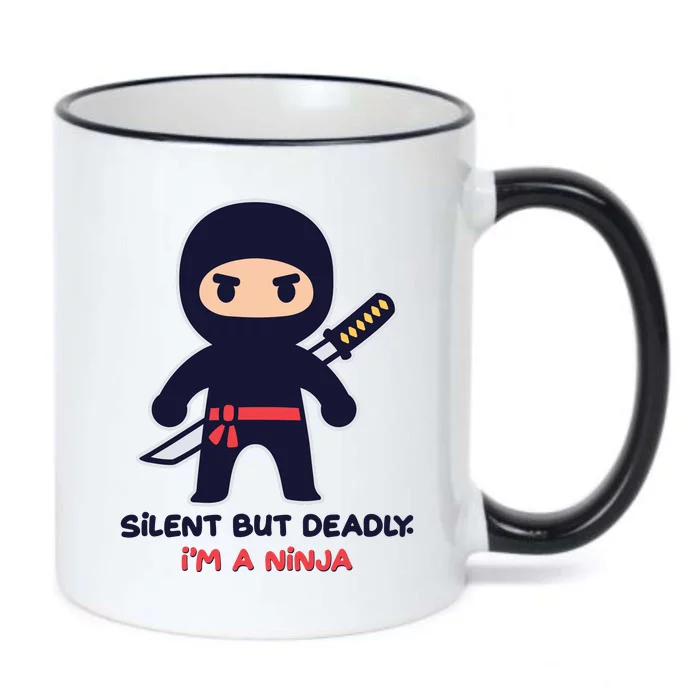 Silent But Deadly I'm A Ninja Black Color Changing Mug