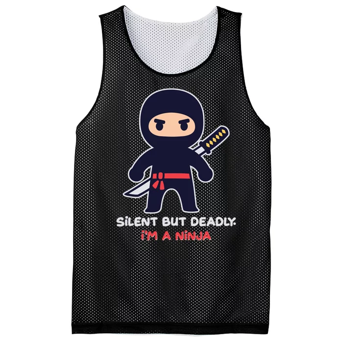 Silent But Deadly I'm A Ninja Mesh Reversible Basketball Jersey Tank