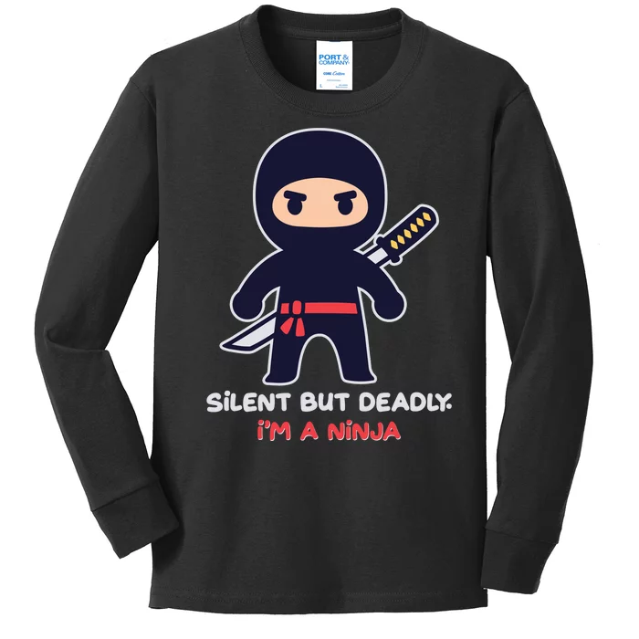 Silent But Deadly I'm A Ninja Kids Long Sleeve Shirt