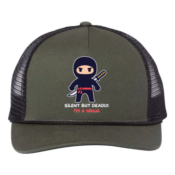 Silent But Deadly I'm A Ninja Retro Rope Trucker Hat Cap