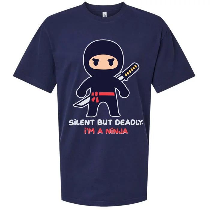 Silent But Deadly I'm A Ninja Sueded Cloud Jersey T-Shirt