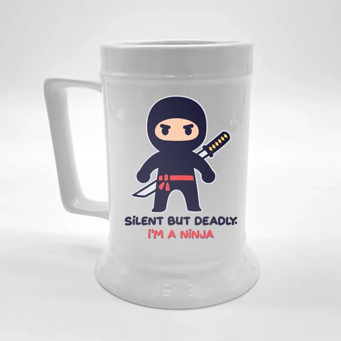 Silent But Deadly I'm A Ninja Front & Back Beer Stein