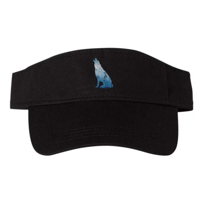 Silhouette Of The Howling Wolf Valucap Bio-Washed Visor