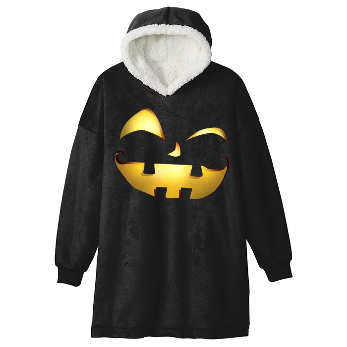 Silly Cool Jack O Lantern Face Hooded Wearable Blanket