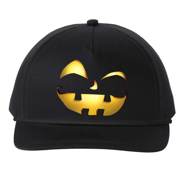 Silly Cool Jack O Lantern Face Snapback Five-Panel Rope Hat