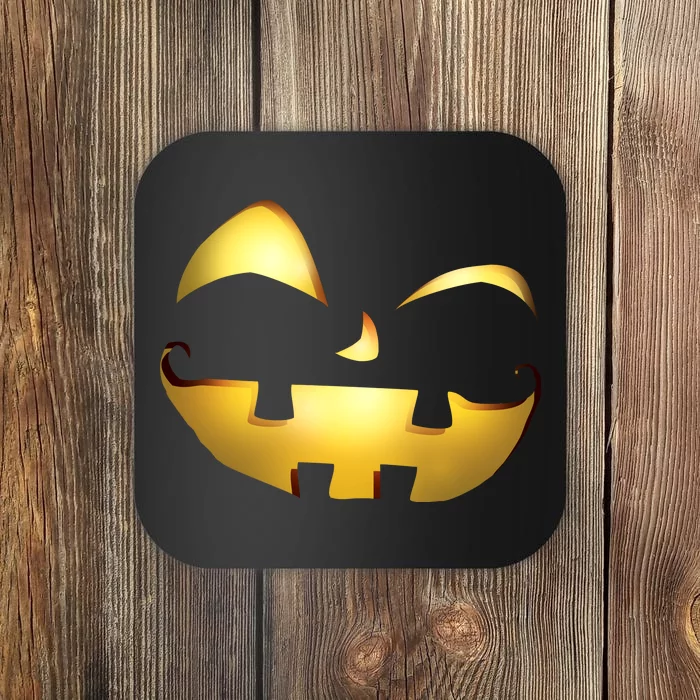 Silly Cool Jack O Lantern Face Coaster