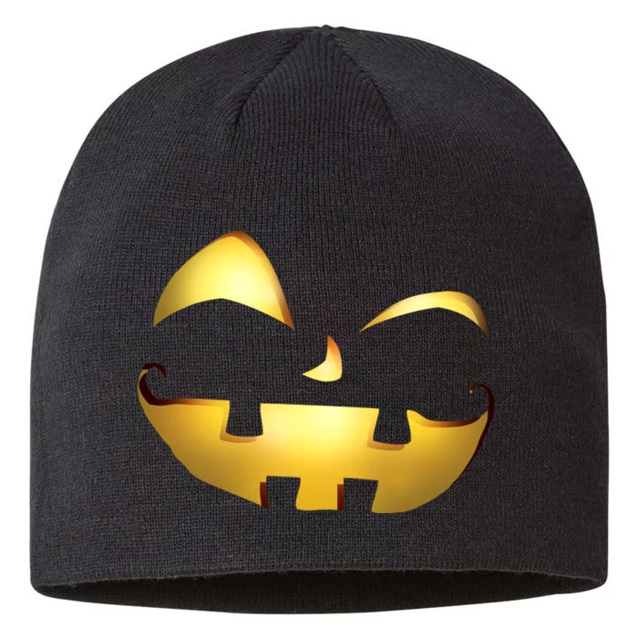 Silly Cool Jack O Lantern Face 8 1/2in Sustainable Knit Beanie