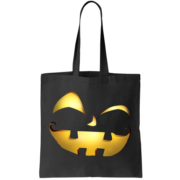 Silly Cool Jack O Lantern Face Tote Bag