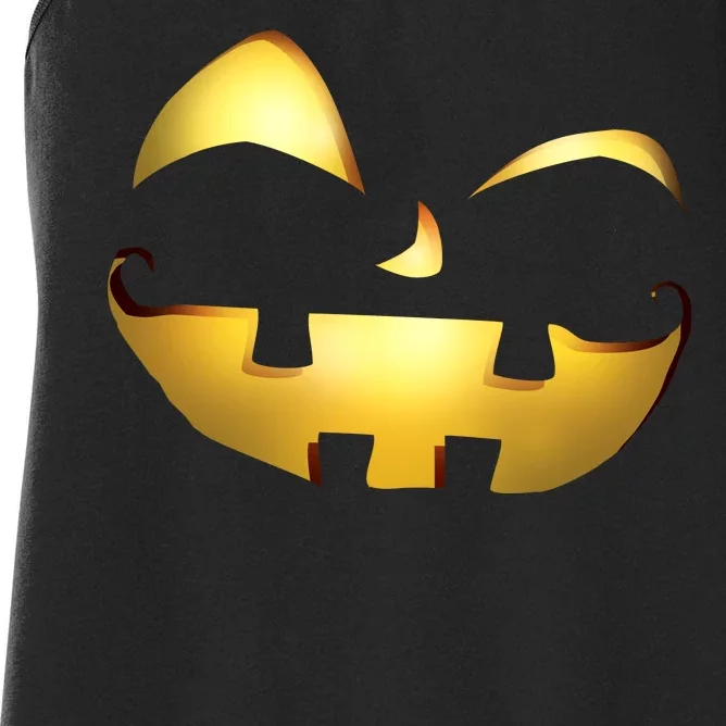 Silly Cool Jack O Lantern Face Women's Racerback Tank