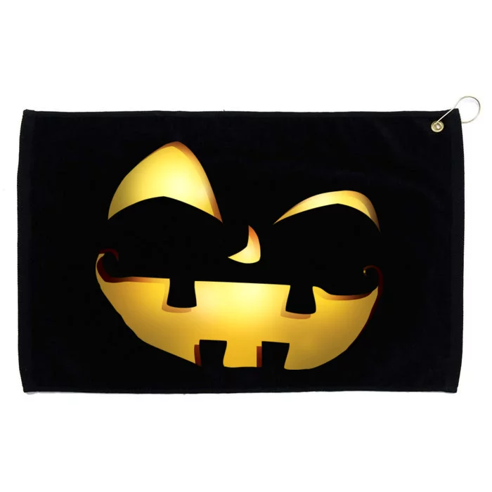 Silly Cool Jack O Lantern Face Grommeted Golf Towel