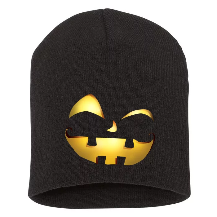 Silly Cool Jack O Lantern Face Short Acrylic Beanie