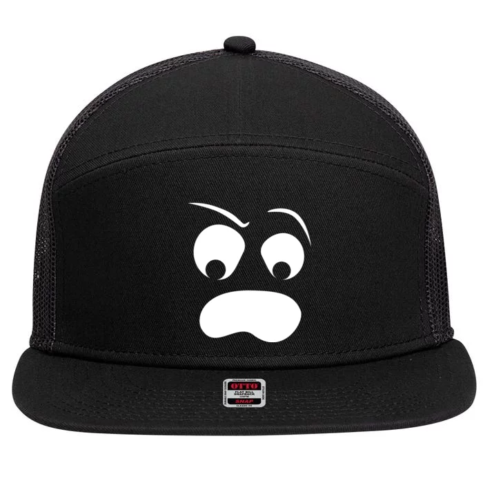 Silly Ghost Face 7 Panel Mesh Trucker Snapback Hat