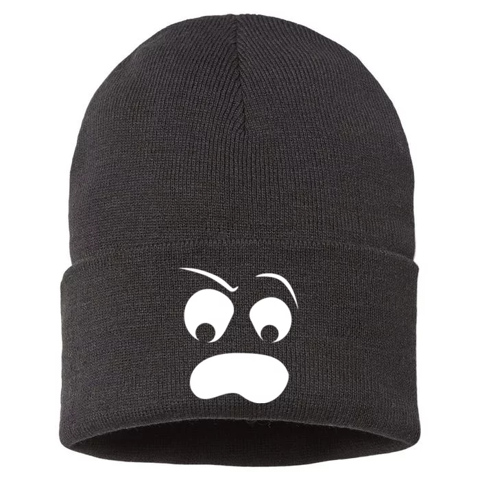 Silly Ghost Face Sustainable Knit Beanie