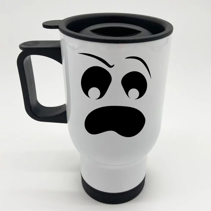 Silly Ghost Face Front & Back Stainless Steel Travel Mug