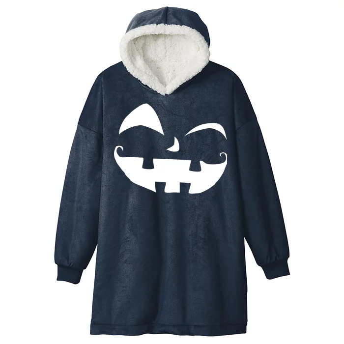 Silly Jack O' Lantern Face Hooded Wearable Blanket