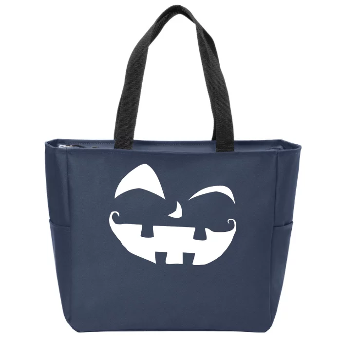 Silly Jack O' Lantern Face Zip Tote Bag