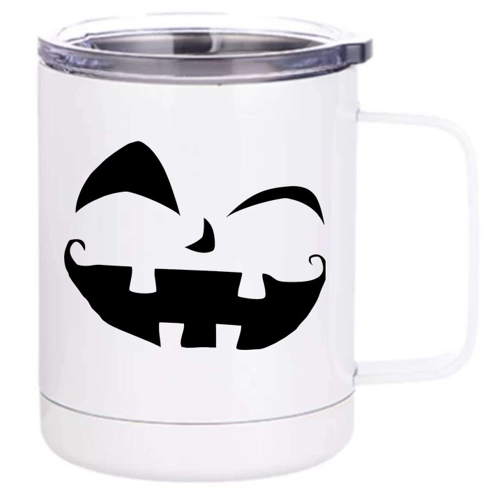 Silly Jack O' Lantern Face Front & Back 12oz Stainless Steel Tumbler Cup