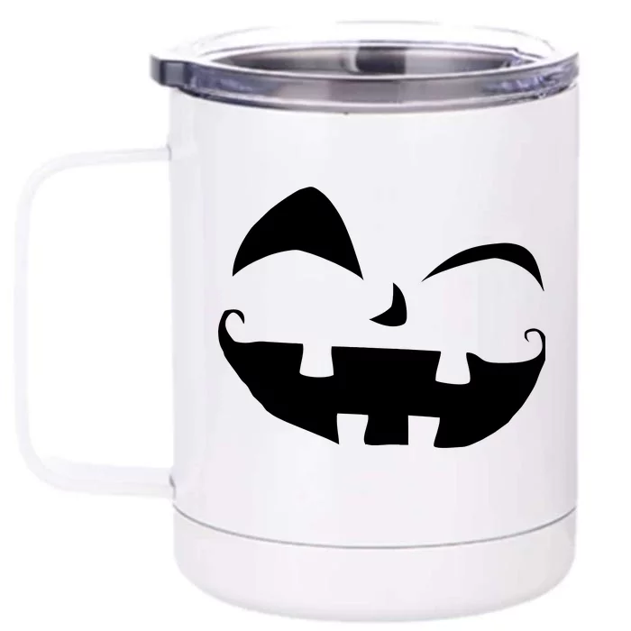 Silly Jack O' Lantern Face Front & Back 12oz Stainless Steel Tumbler Cup