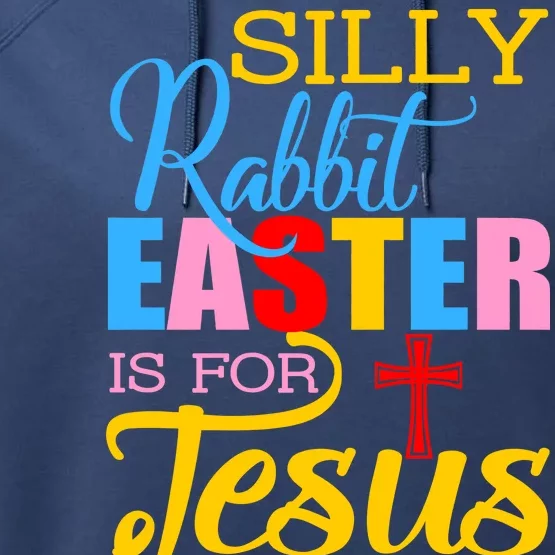 Silly Rabbit Easter is For Jesus Colorful Cross Performance Fleece Hoodie