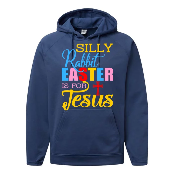 Silly Rabbit Easter is For Jesus Colorful Cross Performance Fleece Hoodie