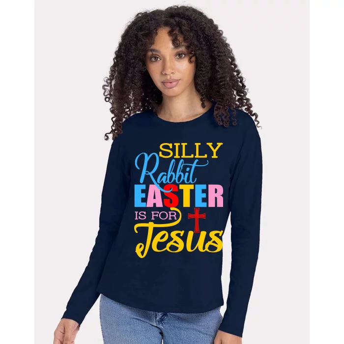 Silly Rabbit Easter is For Jesus Colorful Cross Womens Cotton Relaxed Long Sleeve T-Shirt