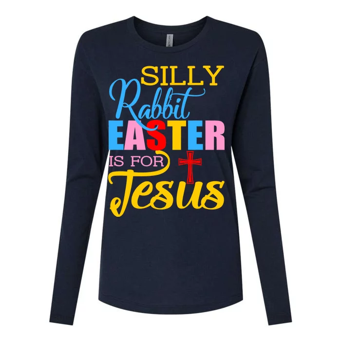 Silly Rabbit Easter is For Jesus Colorful Cross Womens Cotton Relaxed Long Sleeve T-Shirt