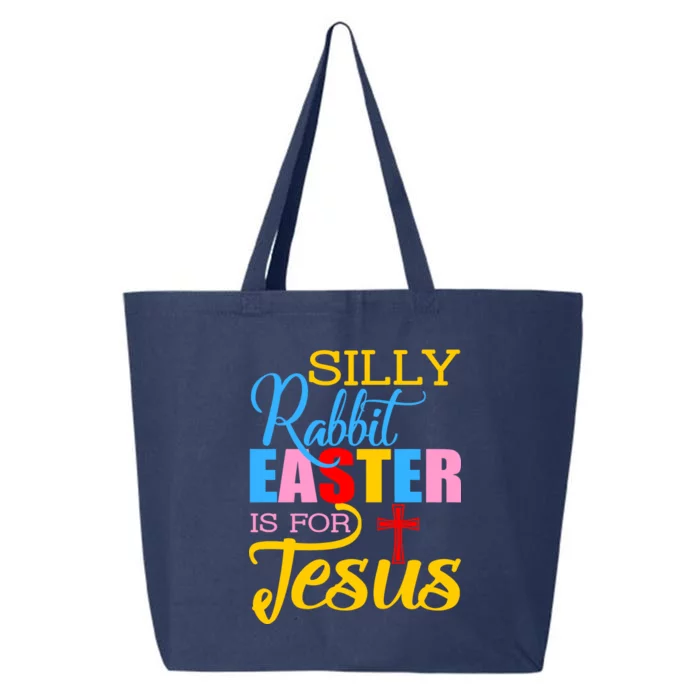 Silly Rabbit Easter is For Jesus Colorful Cross 25L Jumbo Tote