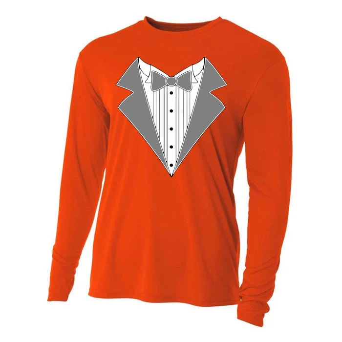 Silver Tuxedo Wedding Tux Cooling Performance Long Sleeve Crew