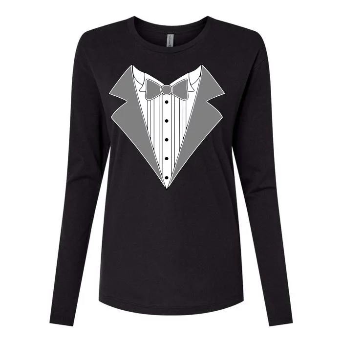 Silver Tuxedo Wedding Tux Womens Cotton Relaxed Long Sleeve T-Shirt