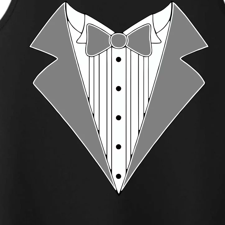 Silver Tuxedo Wedding Tux Performance Tank