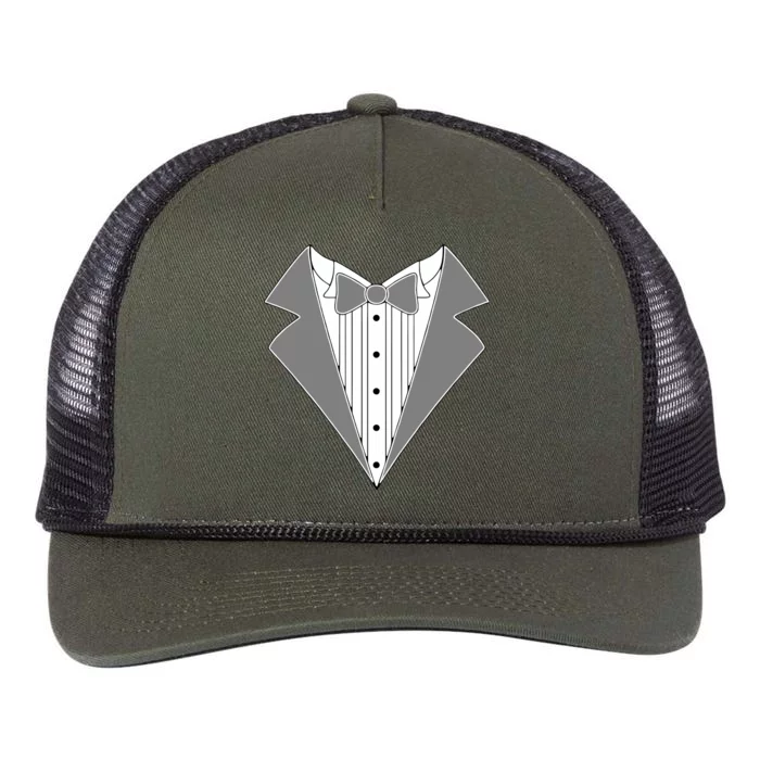 Silver Tuxedo Wedding Tux Retro Rope Trucker Hat Cap