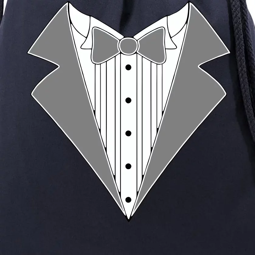 Silver Tuxedo Wedding Tux Drawstring Bag