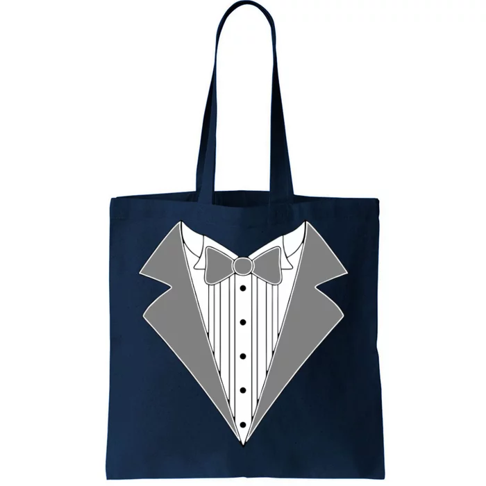 Silver Tuxedo Wedding Tux Tote Bag