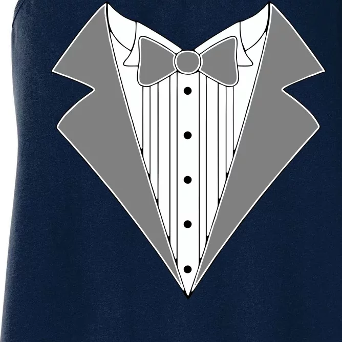 Silver Tuxedo Wedding Tux Women's Racerback Tank