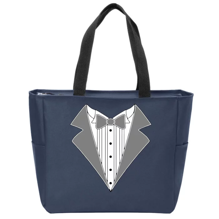 Silver Tuxedo Wedding Tux Zip Tote Bag