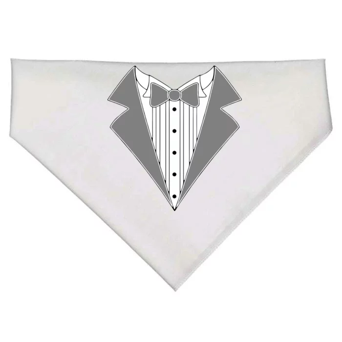 Silver Tuxedo Wedding Tux USA-Made Doggie Bandana